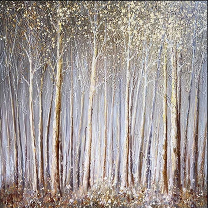 Enchanting Autumn Forest Landscape Oil Painting for Home Decor