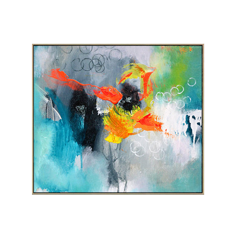 Vibrant Abstract Oil Painting with Colorful Emotion and Expressive Brushstrokes