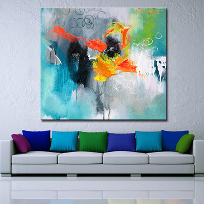 Vibrant Abstract Oil Painting with Colorful Emotion and Expressive Brushstrokes