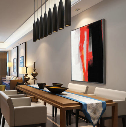 Bold Red Abstract Oil Painting for Modern Home Decor