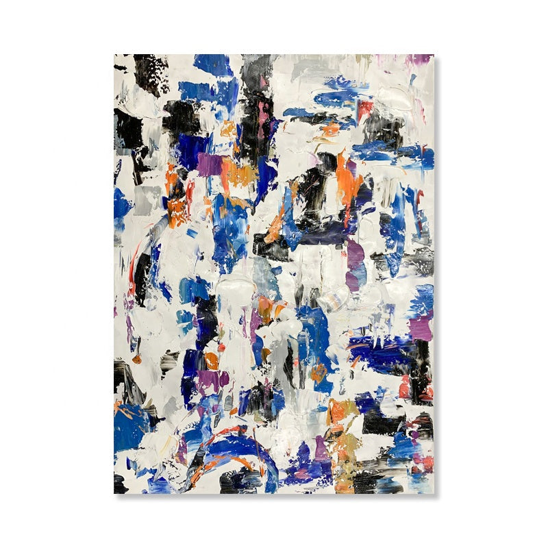 Vibrant Abstract Oil Painting Inspired by Macau's Colorful Culture and Architecture