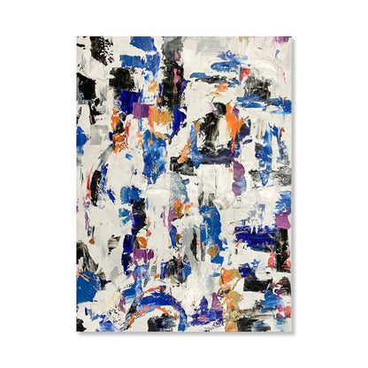 Vibrant Abstract Oil Painting Inspired by Macau's Colorful Culture and Architecture