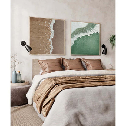 Serene Abstract Ocean-Inspired Oil Painting Pair for Modern Home Decor
