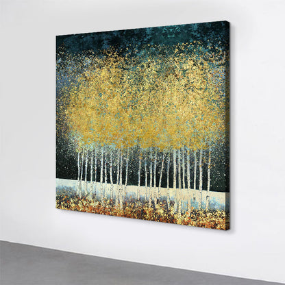 Serene Golden Forest Landscape Oil Painting for Elegant Home Decor