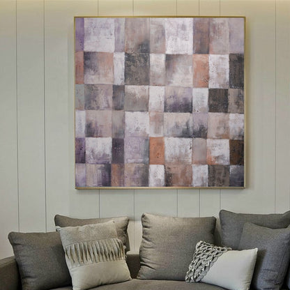 Abstract Harmony: Contemporary Oil Painting in Earthy Tones for Modern Decor