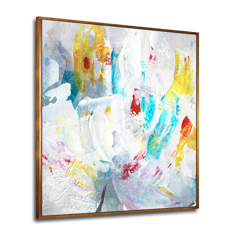 Vibrant Floral Harmony in Abstract Oil Painting for Modern Home Decor