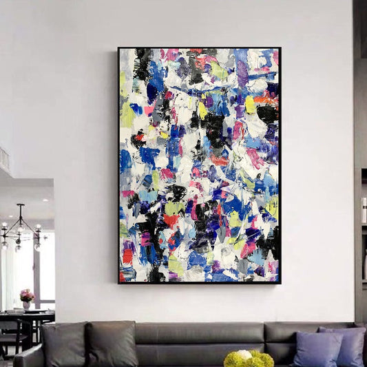 Vibrant Abstract Oil Painting of Macau Cityscape in Bold Colors