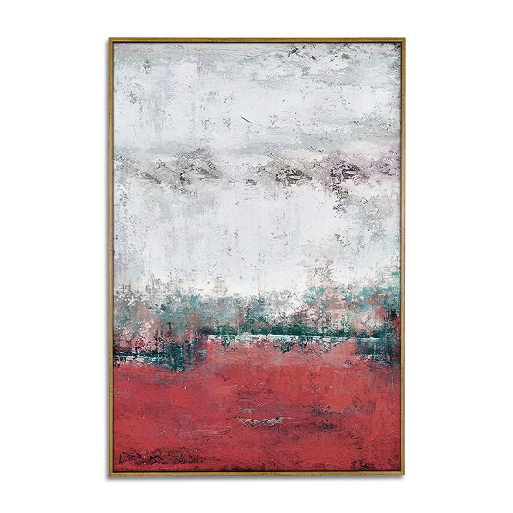 Vibrant Red Sea Abstract Oil Painting for Home Decor and Art Collectors