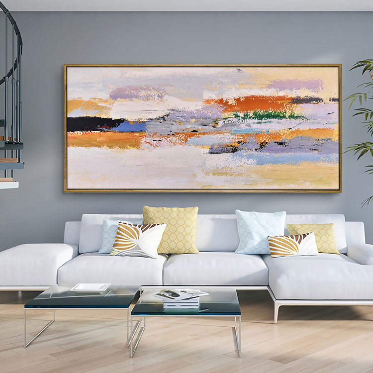 Abstract Serenity: Colorful Oil Painting for Modern Living Spaces