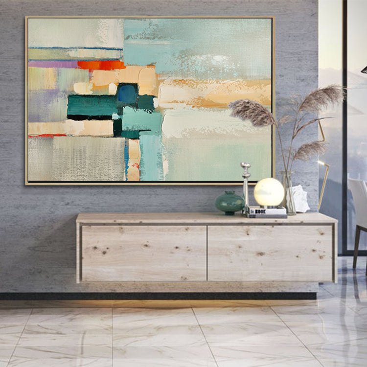 Modern Abstract Oil Painting with Soft Colors for Stylish Home Decor