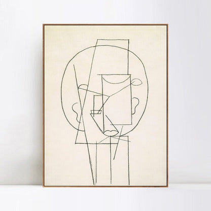 Pablo Picasso Abstract Face Oil Painting - Modern Art Canvas Decor with Floater Frame