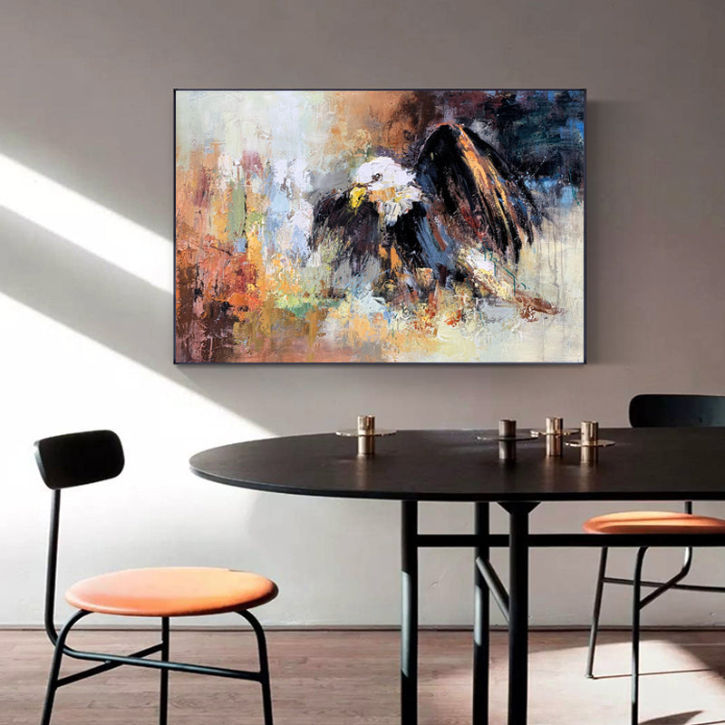 Majestic Eagle Oil Painting – Bold Colors and Splendid Nature Art for Home Decor