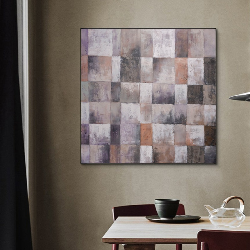 Abstract Harmony: Contemporary Oil Painting in Earthy Tones for Modern Decor