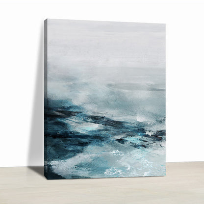 Dynamic Ocean Waves Abstract Oil Painting for Modern Home Decor