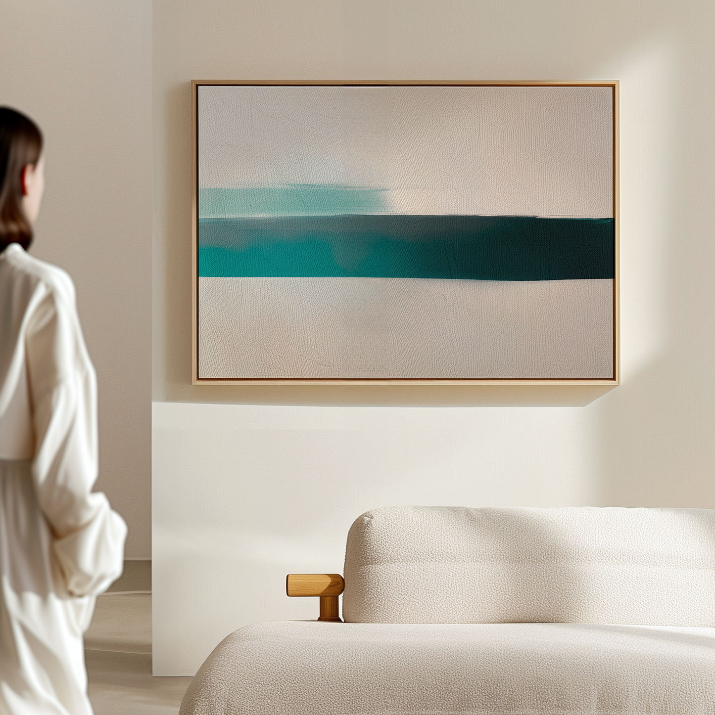 Tranquil Horizon Abstract Oil Painting for Modern Home Decor