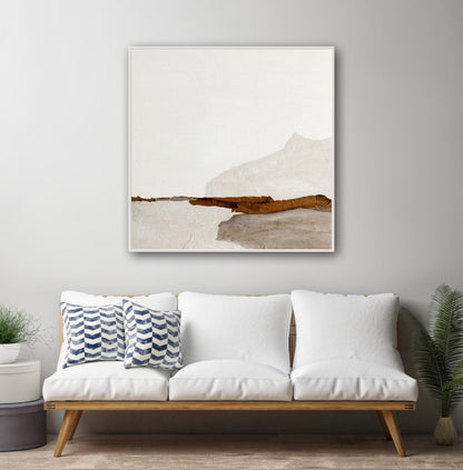 Serene Landscape in Earthy Tones - Contemporary Oil Painting for Modern Decor