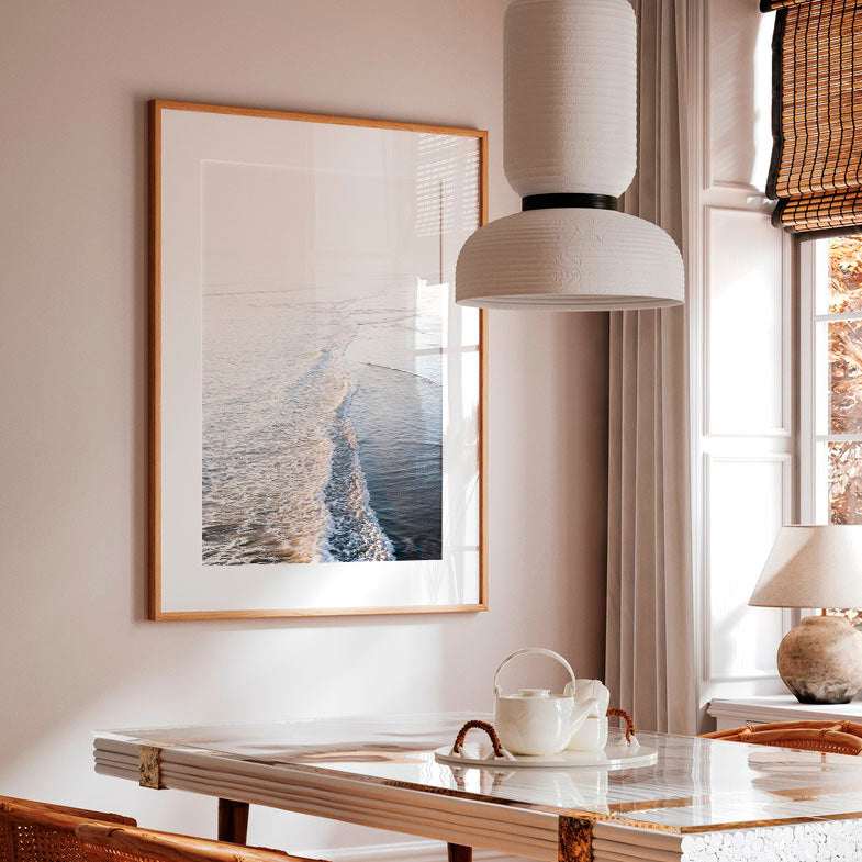 Serene Coastal Waves at Huntington Beach – Elegant Oil Painting Decor