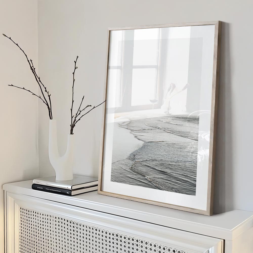 Serene Waves of Huntington Beach: Tranquil Coastal Oil Painting for Home Decor