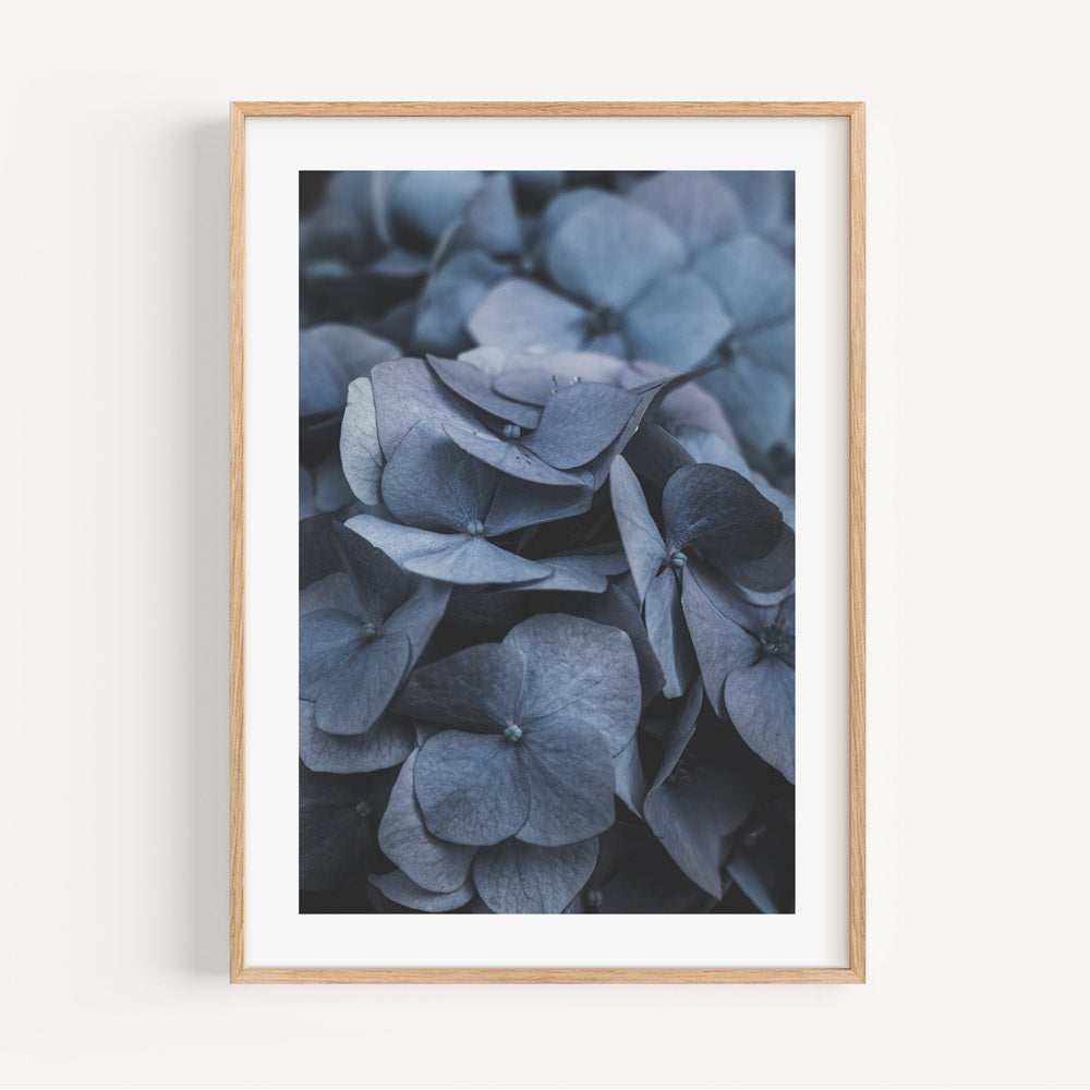 Elegant Blue Hydrangeas - Serene Floral Oil Painting for Home Decor