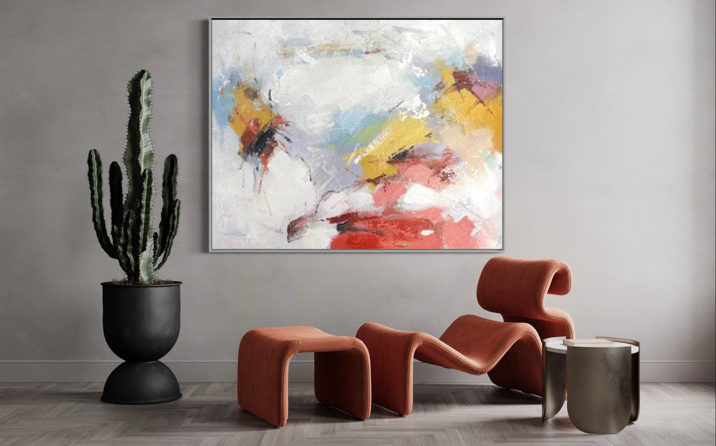 Vibrant Abstract Oil Painting for Modern Home Décor