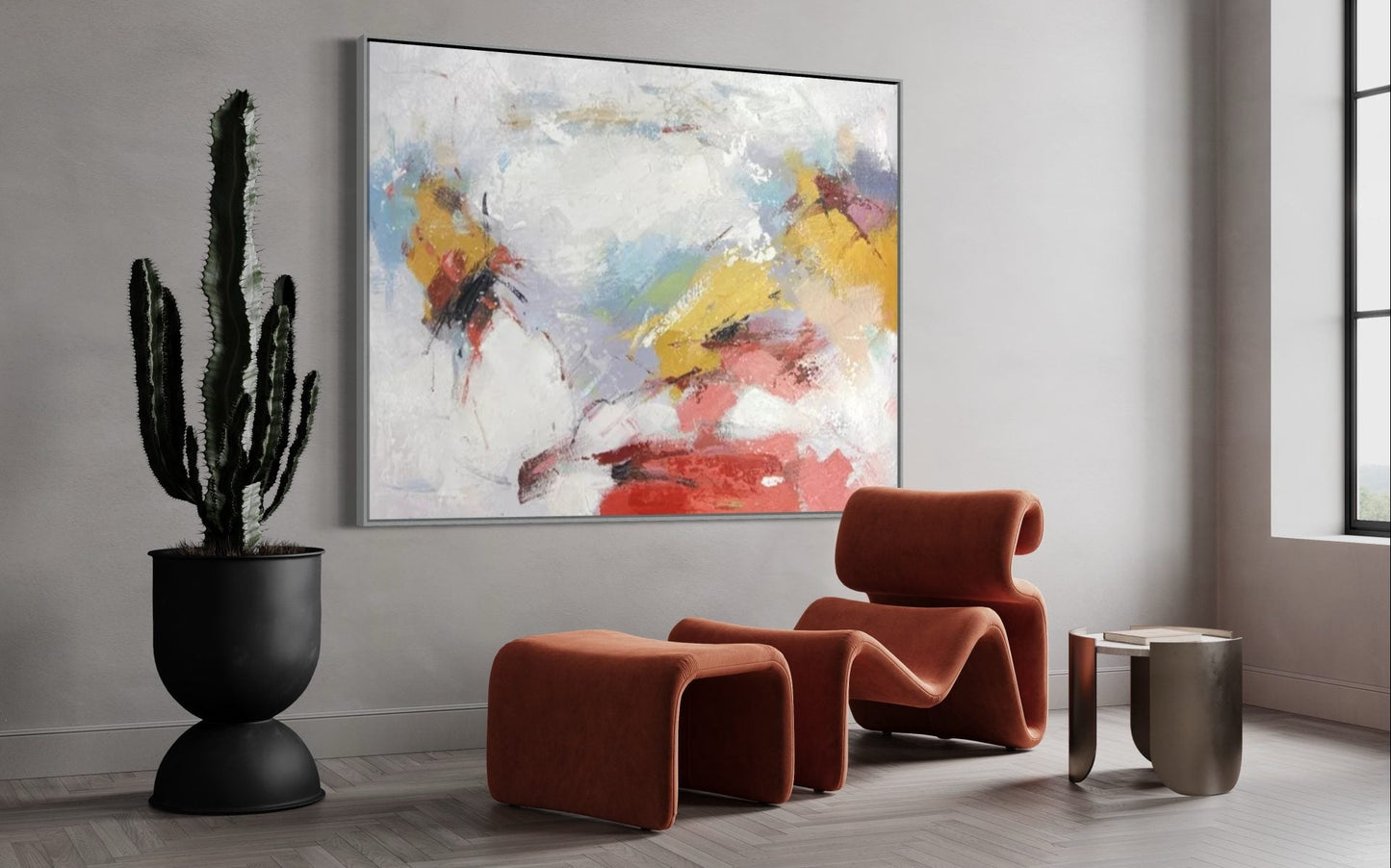 Vibrant Abstract Oil Painting for Modern Home Décor