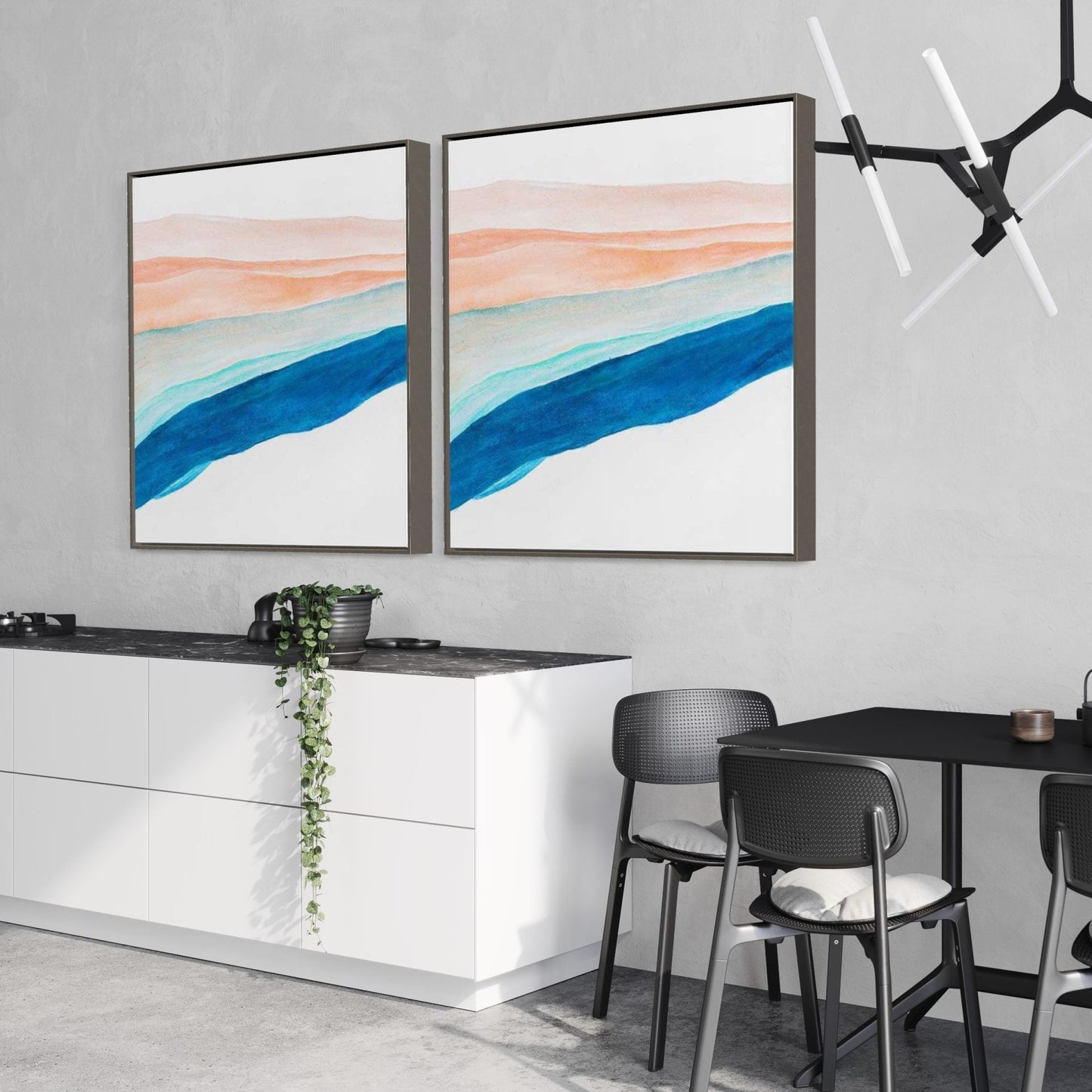 Serene Ocean Waves Abstract Oil Painting for Modern Home Decor