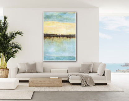 Serene Horizon: Tranquil Landscape Oil Painting for Modern Spaces