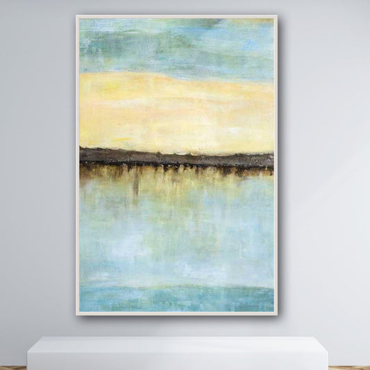 Serene Horizon: Tranquil Landscape Oil Painting for Modern Spaces