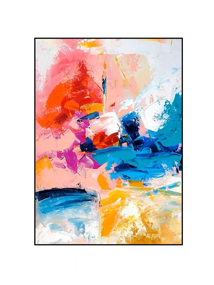 Vibrant Abstract Oil Painting for Modern Home Decor and Art Enthusiasts