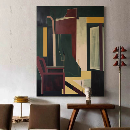 Stylish Vintage Abstract Oil Painting for Modern Home Decor