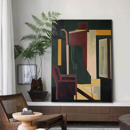 Stylish Vintage Abstract Oil Painting for Modern Home Decor