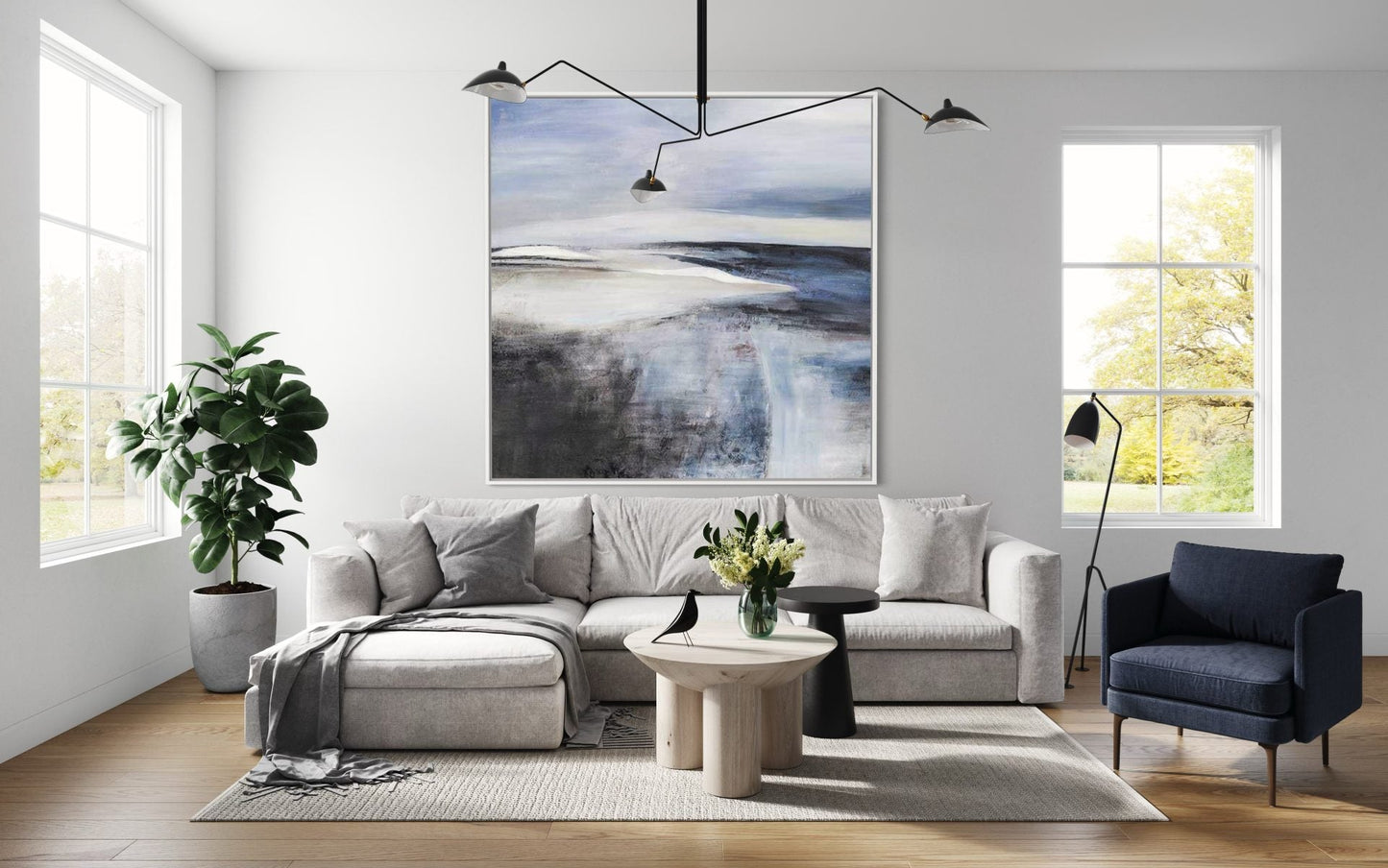 Serene Mountain Landscape: Captivating Oil Painting for Your Home Décor