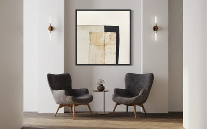 Modern Abstract Oil Painting in Neutral Tones for Contemporary Decor