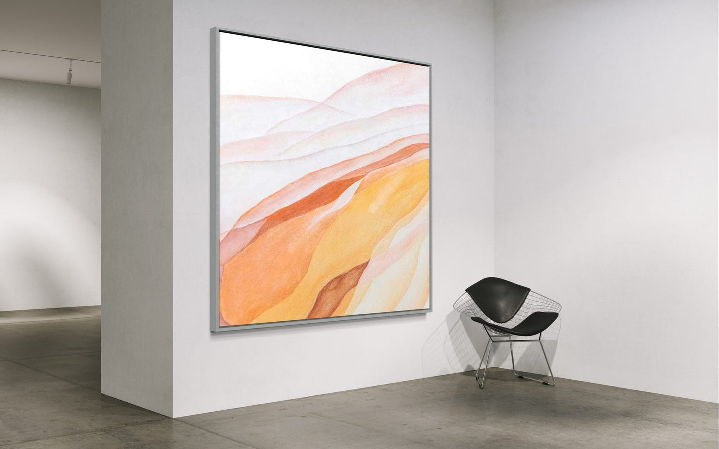 Abstract Oil Painting of Serene Landscape in Warm Earthy Tones