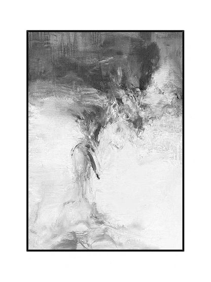 Elegant Gray and White Abstract Oil Painting for Modern Home Decor