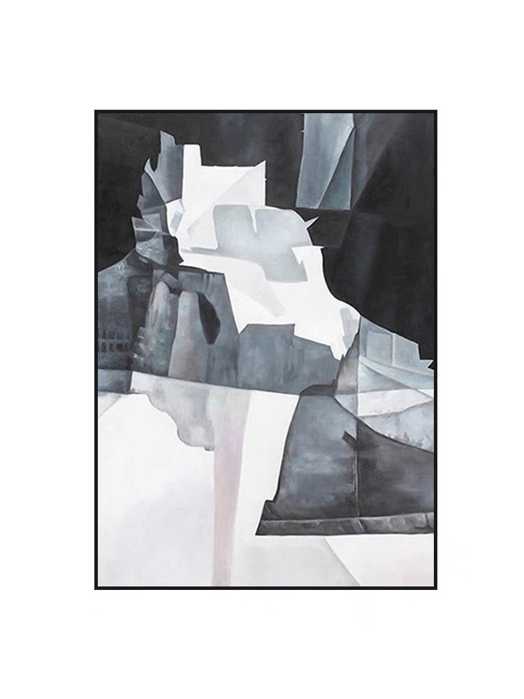 Mystical Urban Landscapes: Abstract Oil Painting of a Hidden Cityscape