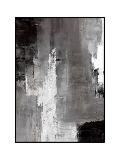 Modern Monochrome Abstract Oil Painting for Contemporary Home Decor