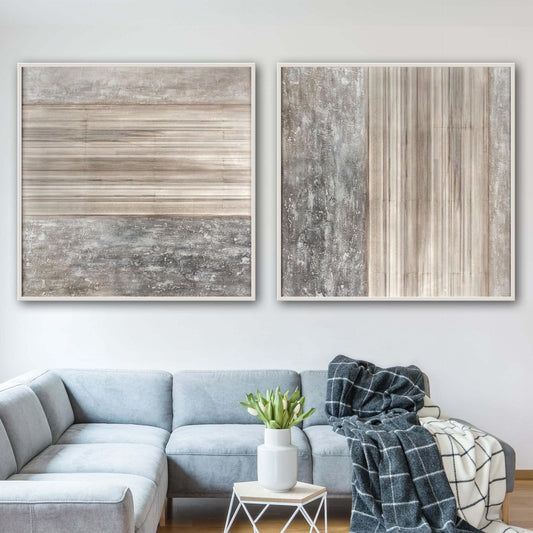 Rustic Elegance: Textured Neutral Tones in Contemporary Oil Painting