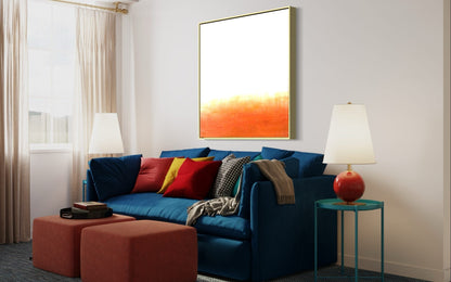 Serene Horizon: Abstract Oil Painting in Warm Earth Tones for Modern Decor