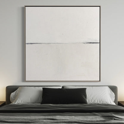 Minimalist White Landscape Oil Painting for Modern Home Decor