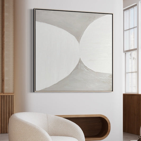 Abstract Modern Oil Painting in Neutral Tones for Contemporary Home Decor