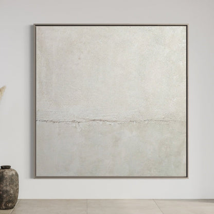 Contemporary Minimalist Oil Painting - Subtle Textures and Soft Color Palette