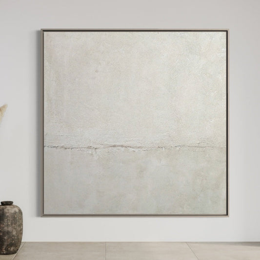 Contemporary Minimalist Oil Painting - Subtle Textures and Soft Color Palette
