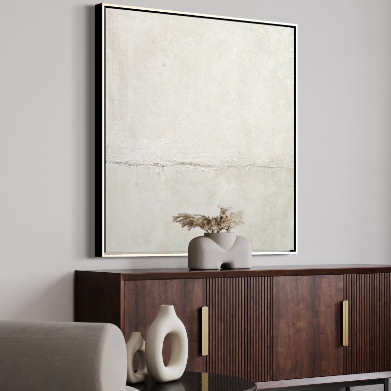 Contemporary Minimalist Oil Painting - Subtle Textures and Soft Color Palette
