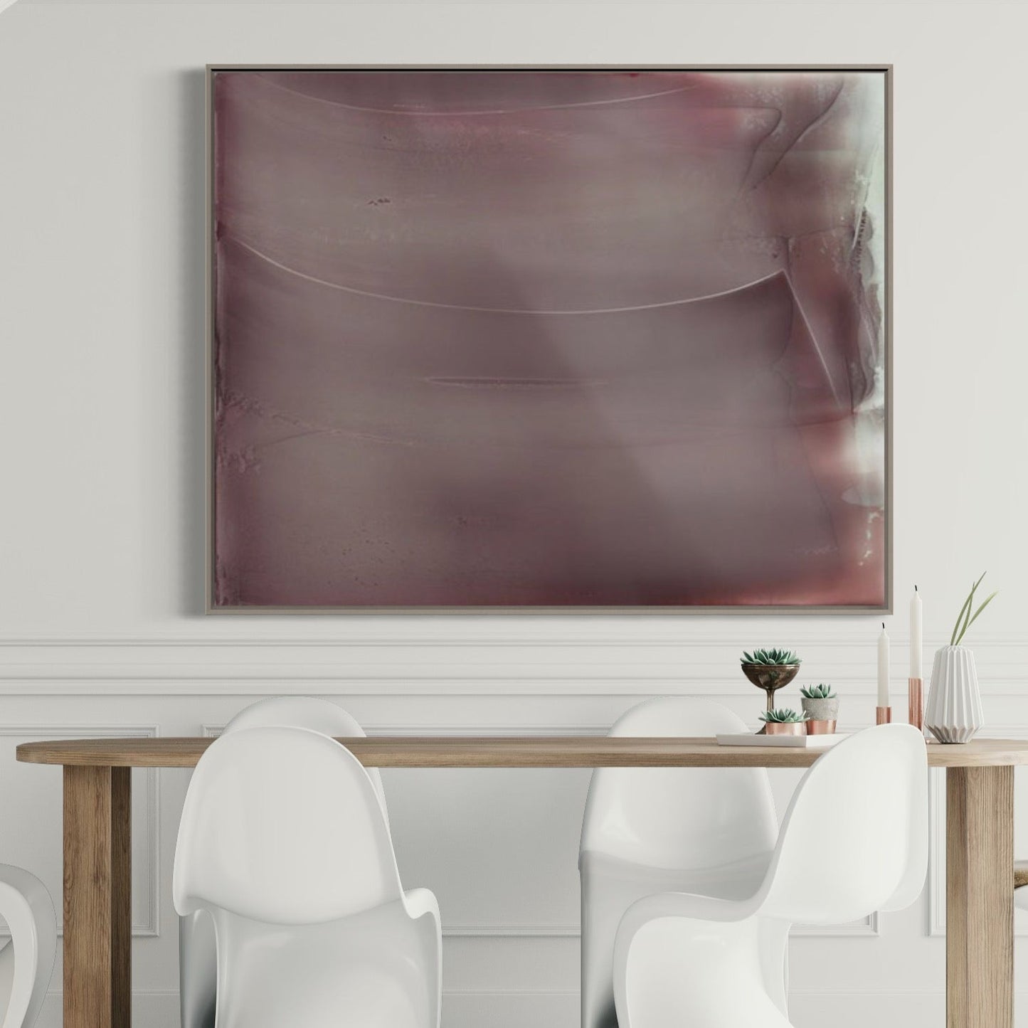 Elegant Abstract Oil Painting in Crimson Tones for Modern Home Decor