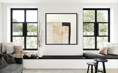 Modern Abstract Oil Painting in Neutral Tones for Contemporary Decor