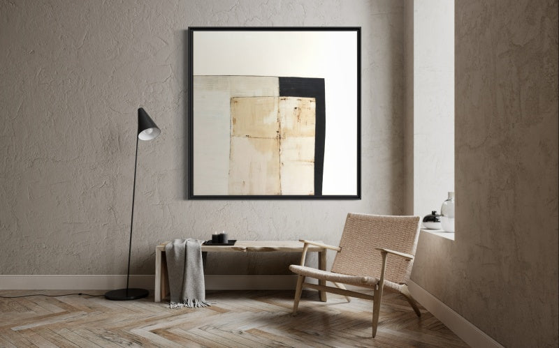 Modern Abstract Oil Painting in Neutral Tones for Contemporary Decor