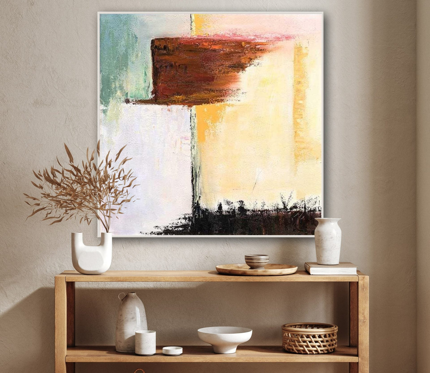 Abstract Serenity: Modern Oil Painting for Stylish Home Decor