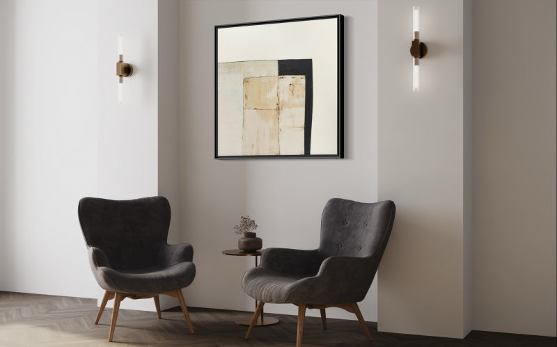 Modern Abstract Oil Painting in Neutral Tones for Contemporary Decor