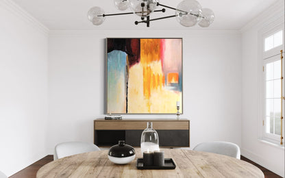 Vibrant Abstract Autumn Landscape Oil Painting for Contemporary Home Decor